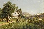 Ernst Gustav Doerell A View of the Doubravka from the Teplice Chateau Park Spain oil painting artist